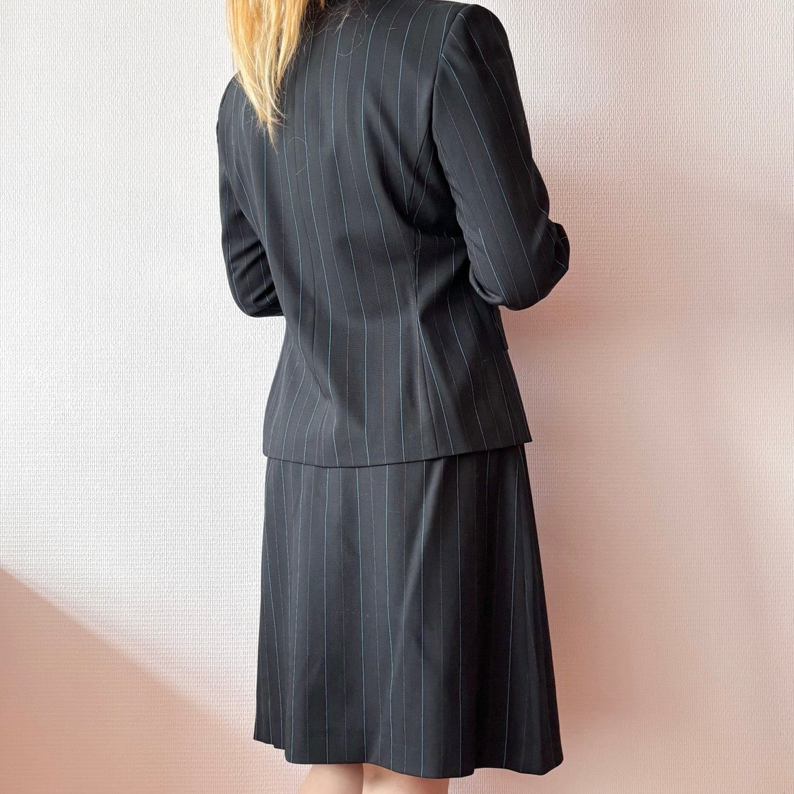 Ivo Nikkolo Virgin Wool Pinstripe Skirt Suit Set M/L