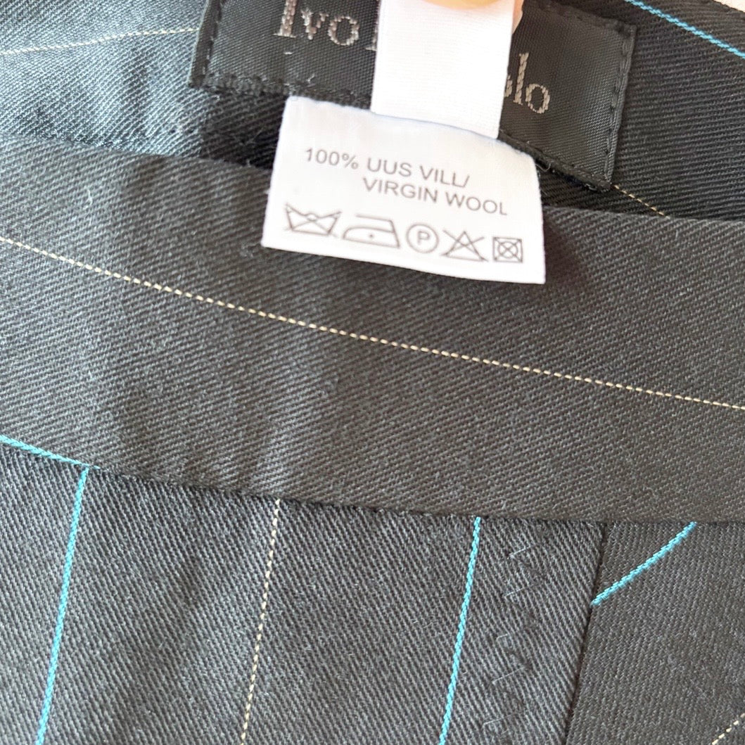 Ivo Nikkolo Virgin Wool Pinstripe Skirt Suit Set M/L