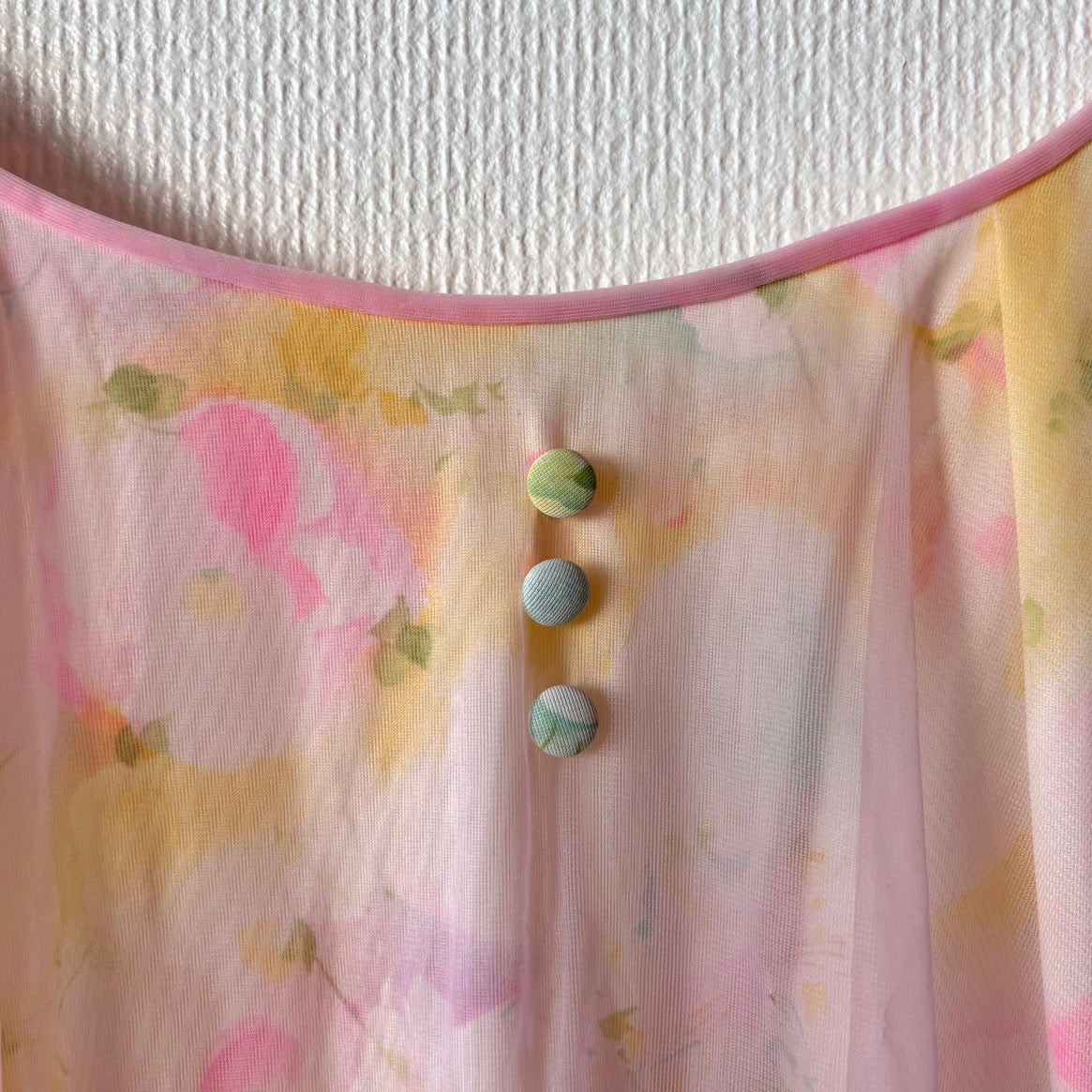 Vintage Pink Chiffon Peignoir Set
