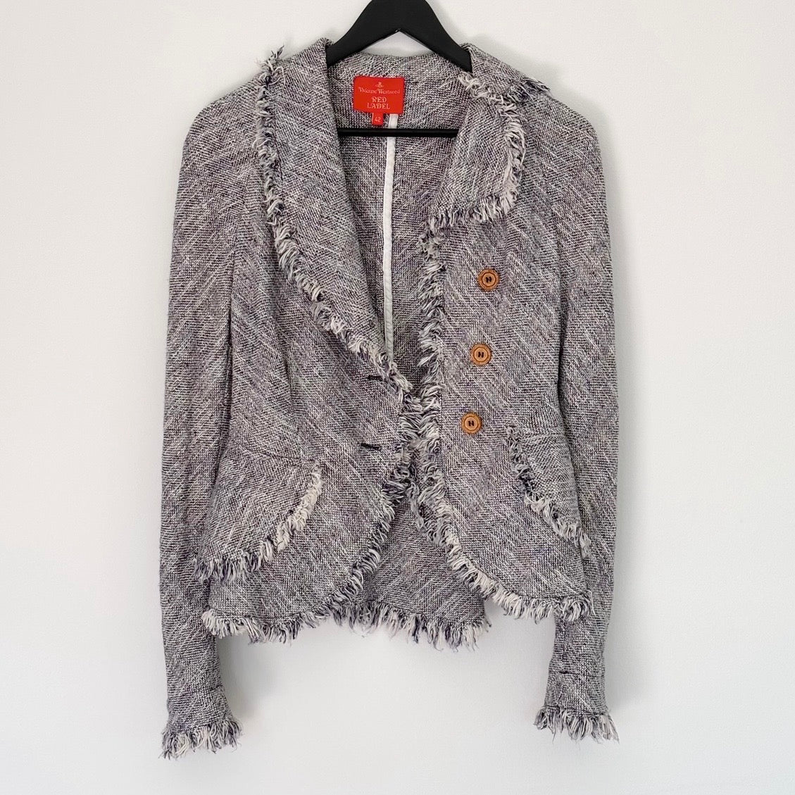 Vivienne Westwood Red Label Frayed Tweed Jacket & Skirt Set M