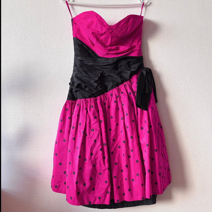 Vintage 80s Carven Boutique Paris Silk Party Dress S/XS