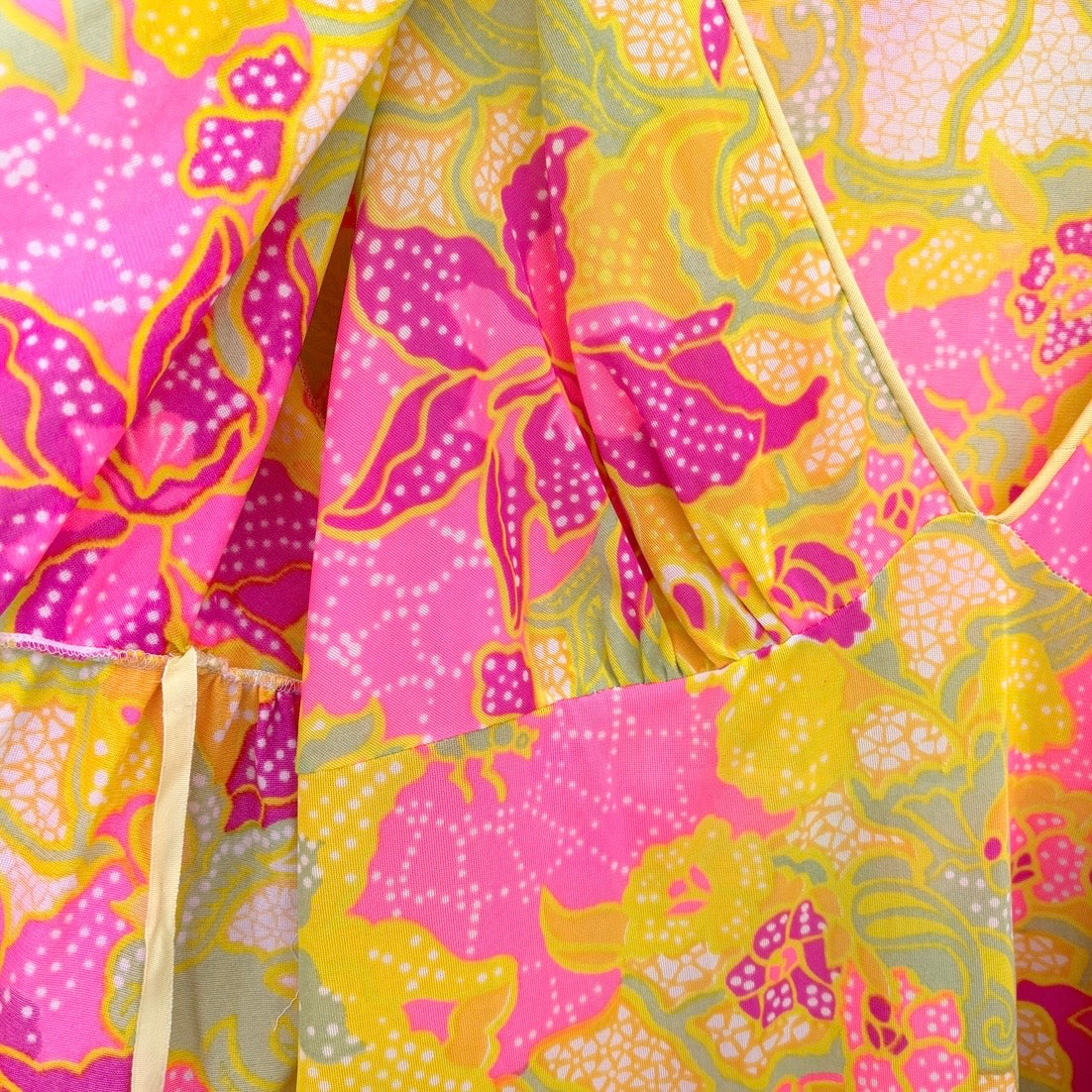 Vintage 70s Psychedelic Nylon Lounge Set M