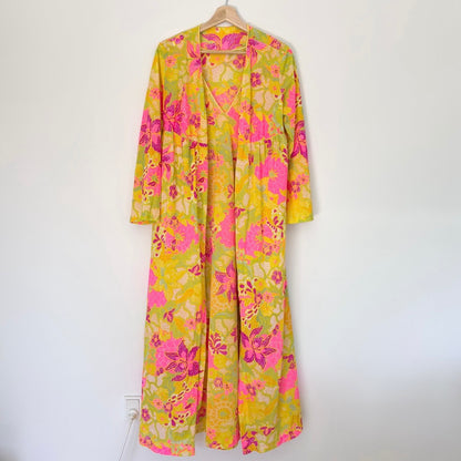 Vintage 70s Psychedelic Nylon Lounge Set M