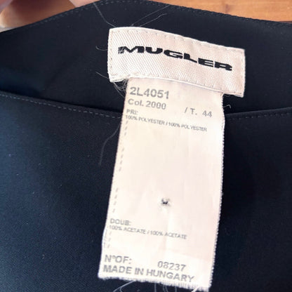 Vintage Thierry Mugler Black Sculpted Pencil Skirt L