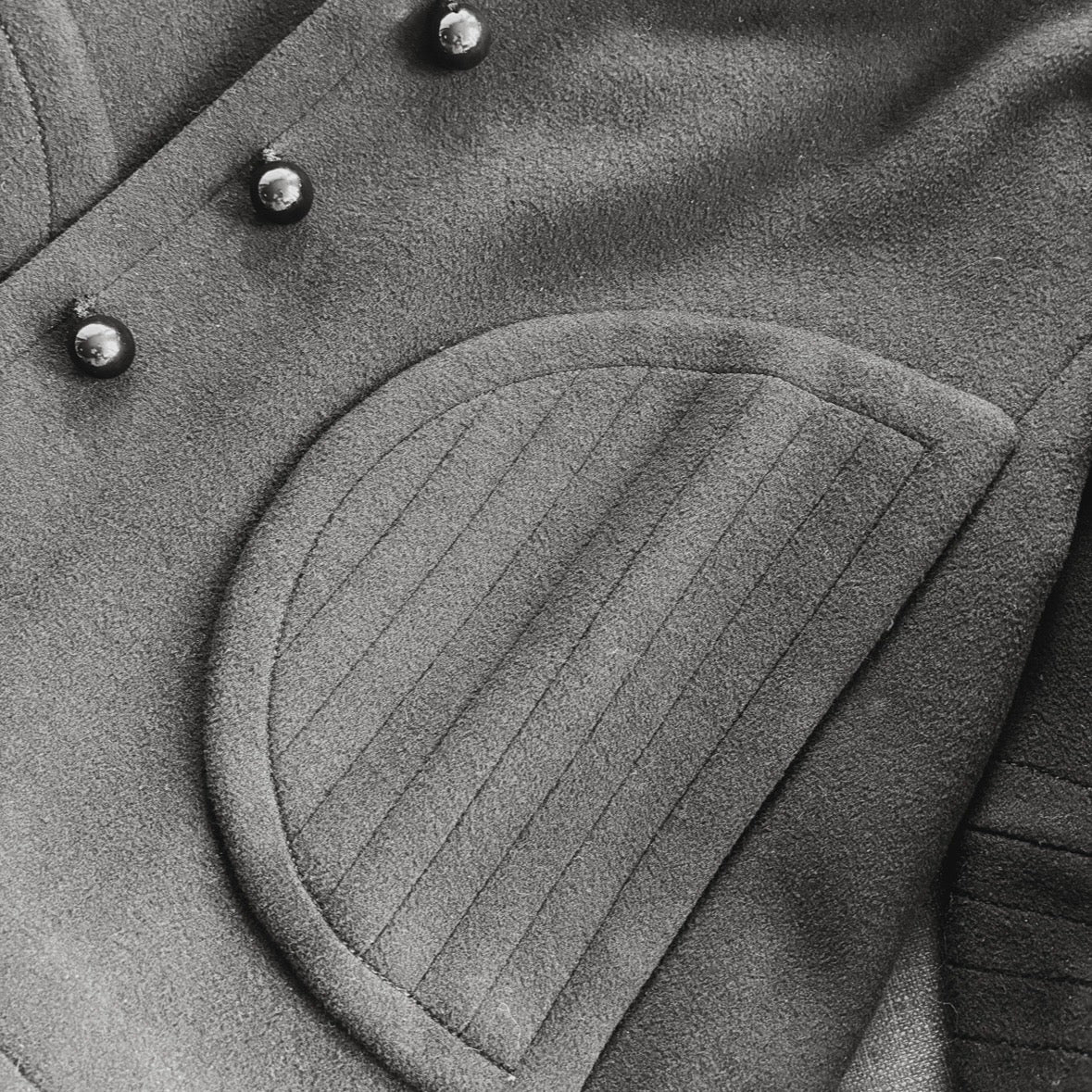 1960s Création Pierre Cardin Paris Black Wool Coat S