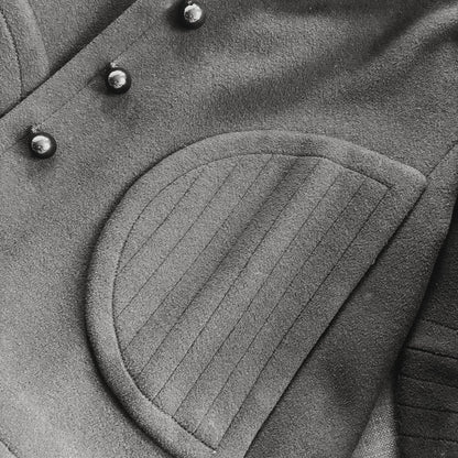 1960s Création Pierre Cardin Paris Black Wool Coat S
