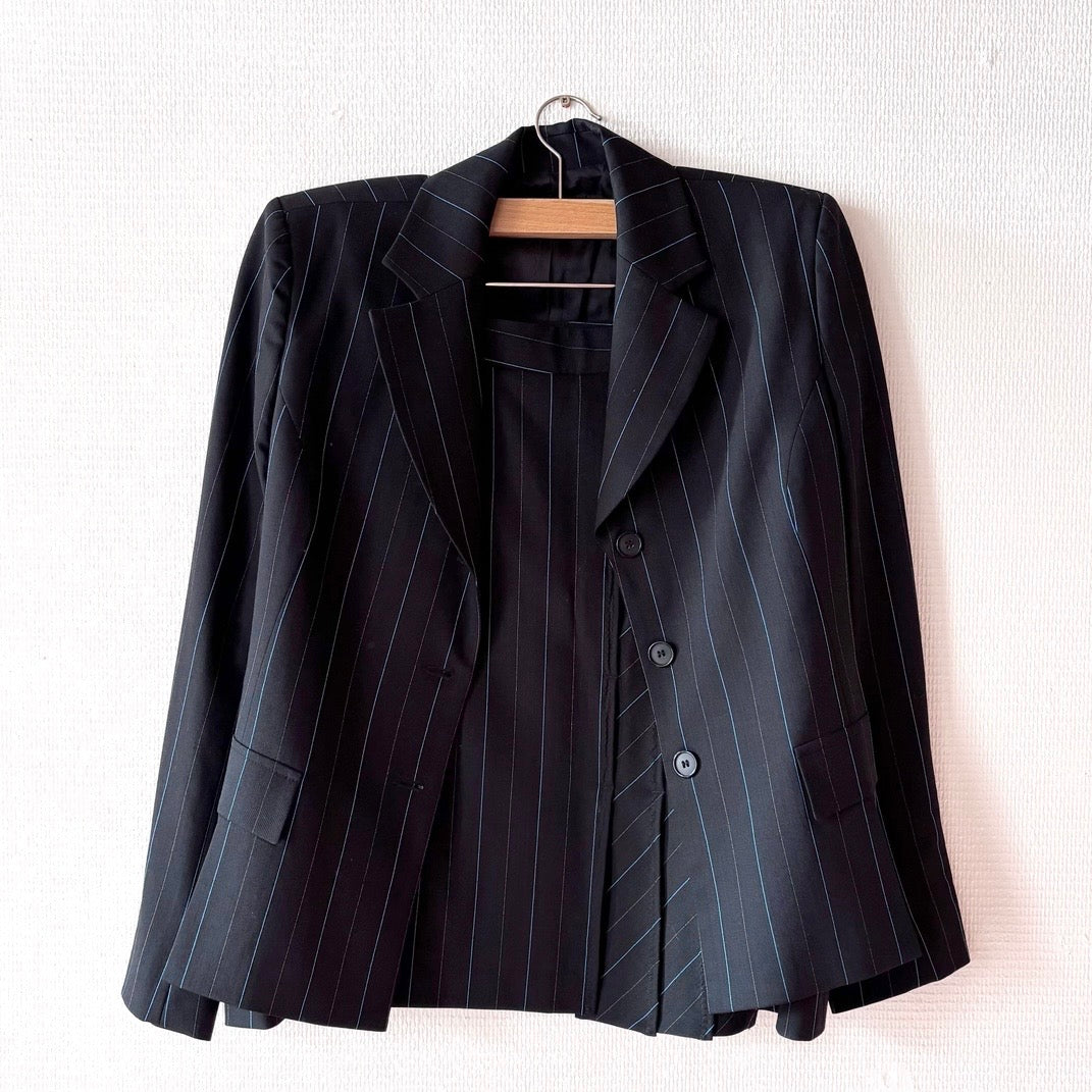 Ivo Nikkolo Virgin Wool Pinstripe Skirt Suit Set M/L