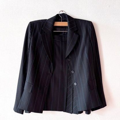 Ivo Nikkolo Virgin Wool Pinstripe Skirt Suit Set M/L