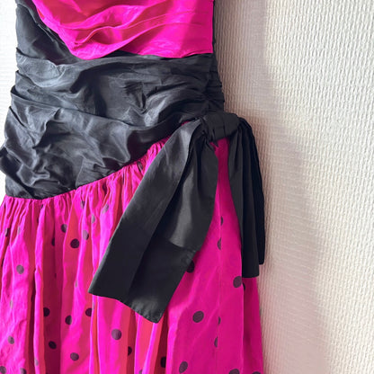 Vintage 80s Carven Boutique Paris Silk Party Dress S/XS