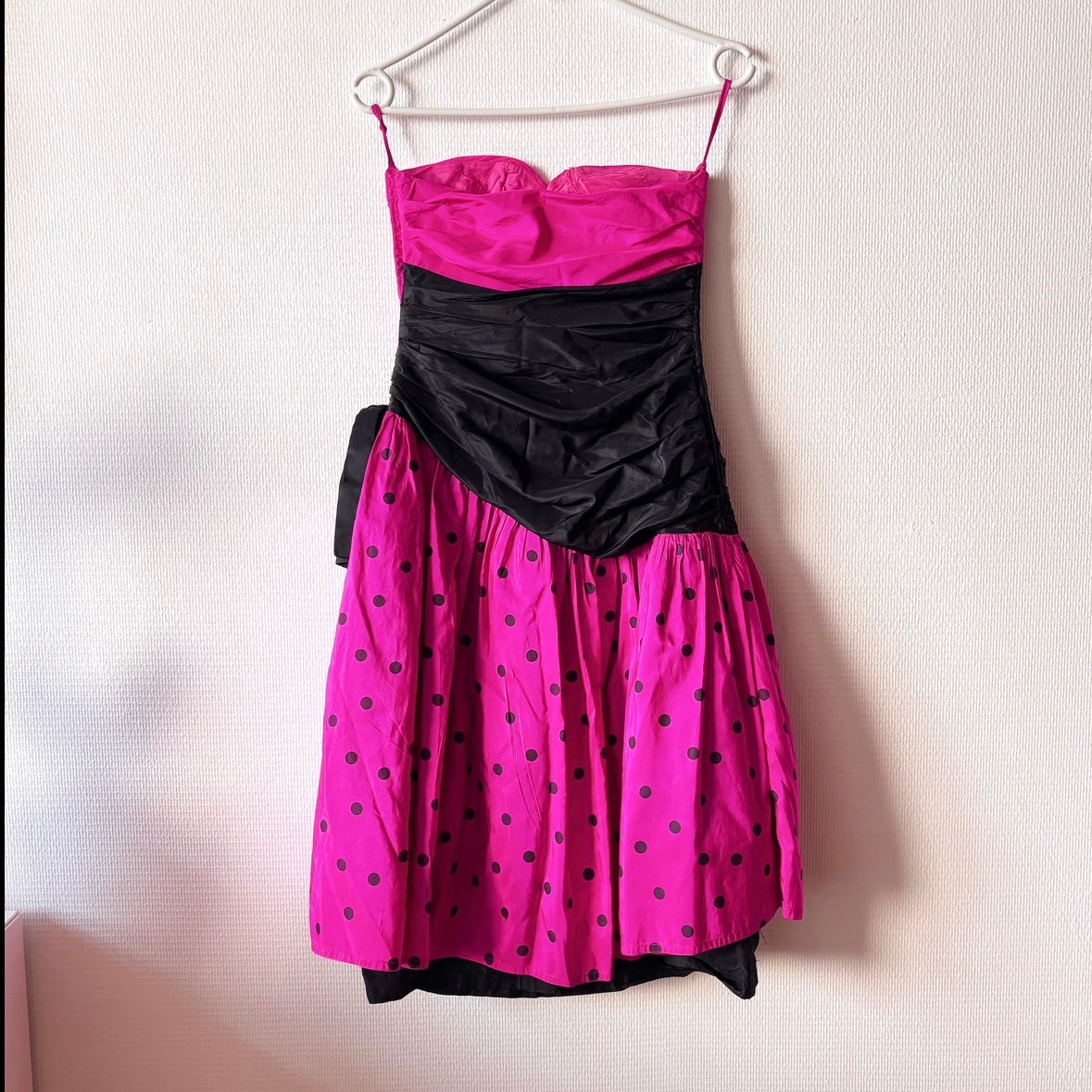 Vintage 80s Carven Boutique Paris Silk Party Dress S/XS