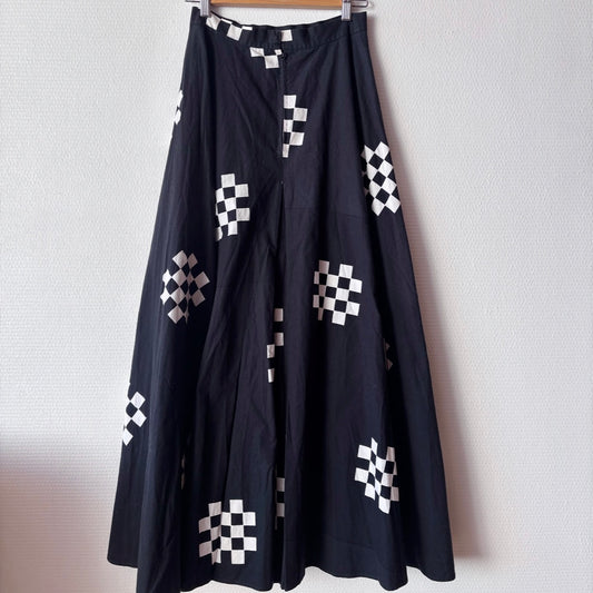 Vintage 1975 Marimekko Maxi Black and White Skirt