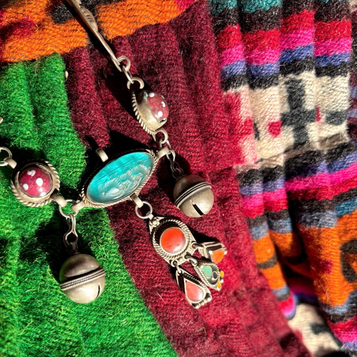 Redesigned Old Bead Tribal Charm Necklace Joy