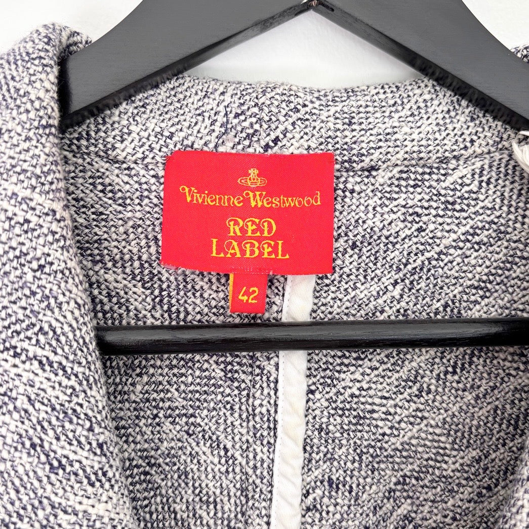Vivienne Westwood Red Label Frayed Tweed Jacket & Skirt Set M