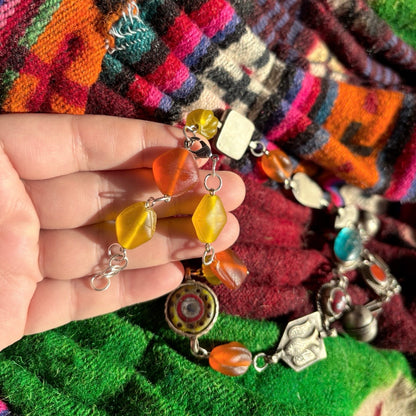 Redesigned Old Bead Tribal Charm Necklace Joy