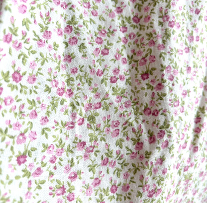 close-up of flower pattern on floral folkcore dress