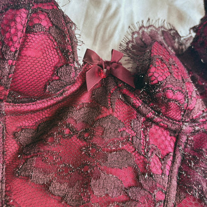 close-up of pattern on Agent Provocateur corset