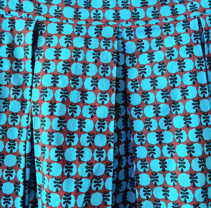 Turquoise blue retro cotton skirt M