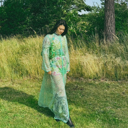 Pastel green see-through robe