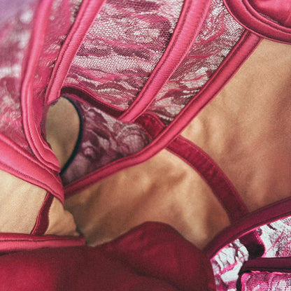 close-up of details on Agent Provocateur corset