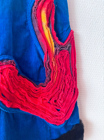 Close up of pattern on Iris Blue Chinese-Inspired Skirt