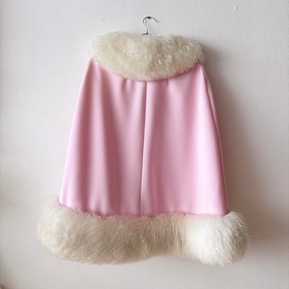 Back view of Lilli Ann Pastel Pink Fur Vintage Cape