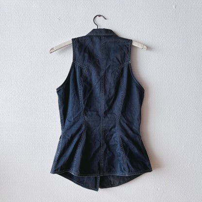 Back view of Thierry Mugler ACTIV Label Dark Blue Vest