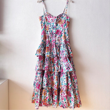 Back view of Vintage Laura Ashley Layered Cotton Dress