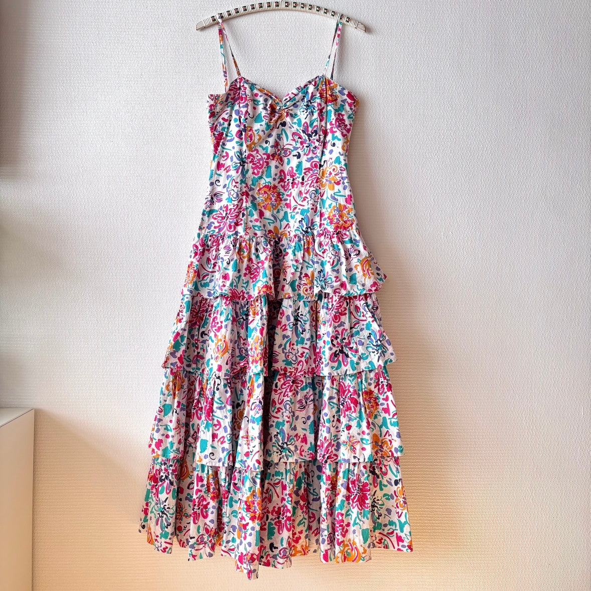 Front view of Vintage Laura Ashley Layered Cotton Dress