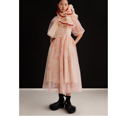 Simone Rocha x H&M pink mesh dress M